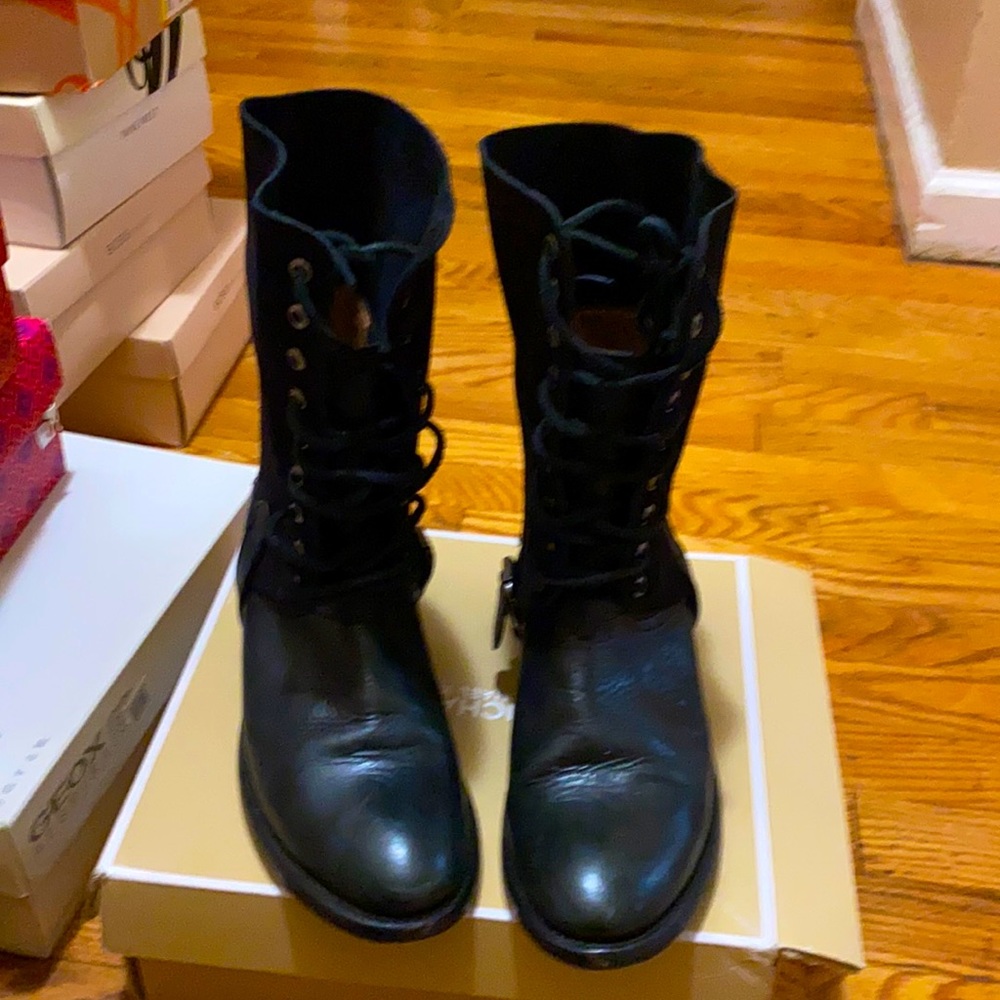 H.S. Trask Black Leather Boots - Woman size 9.5
